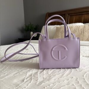 Telfar Lavender Mini Shopper with Embossed Logo